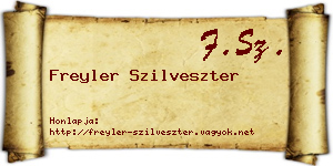 Freyler Szilveszter névjegykártya